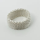 Size 10 Tiffany & Co Somerset Ring Mesh Weave Mens Unisex in Sterling Silver-6