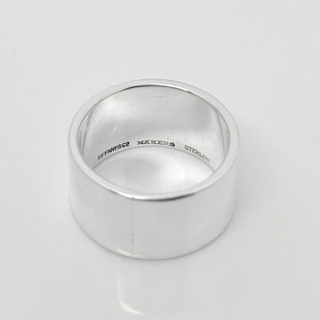 Size 7 Tiffany & Co Vintage Plain Wide Ring Band in Sterling Silver