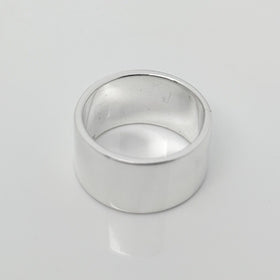 Size 7 Tiffany & Co Vintage Plain Wide Ring Band in Sterling Silver - 0