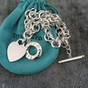 16.5" Tiffany & Co Silver Classic Blank Heart Tag TOggle Necklace in Silver - 1