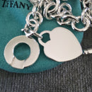 16.5" Tiffany & Co Silver Classic Blank Heart Tag TOggle Necklace in Silver-3