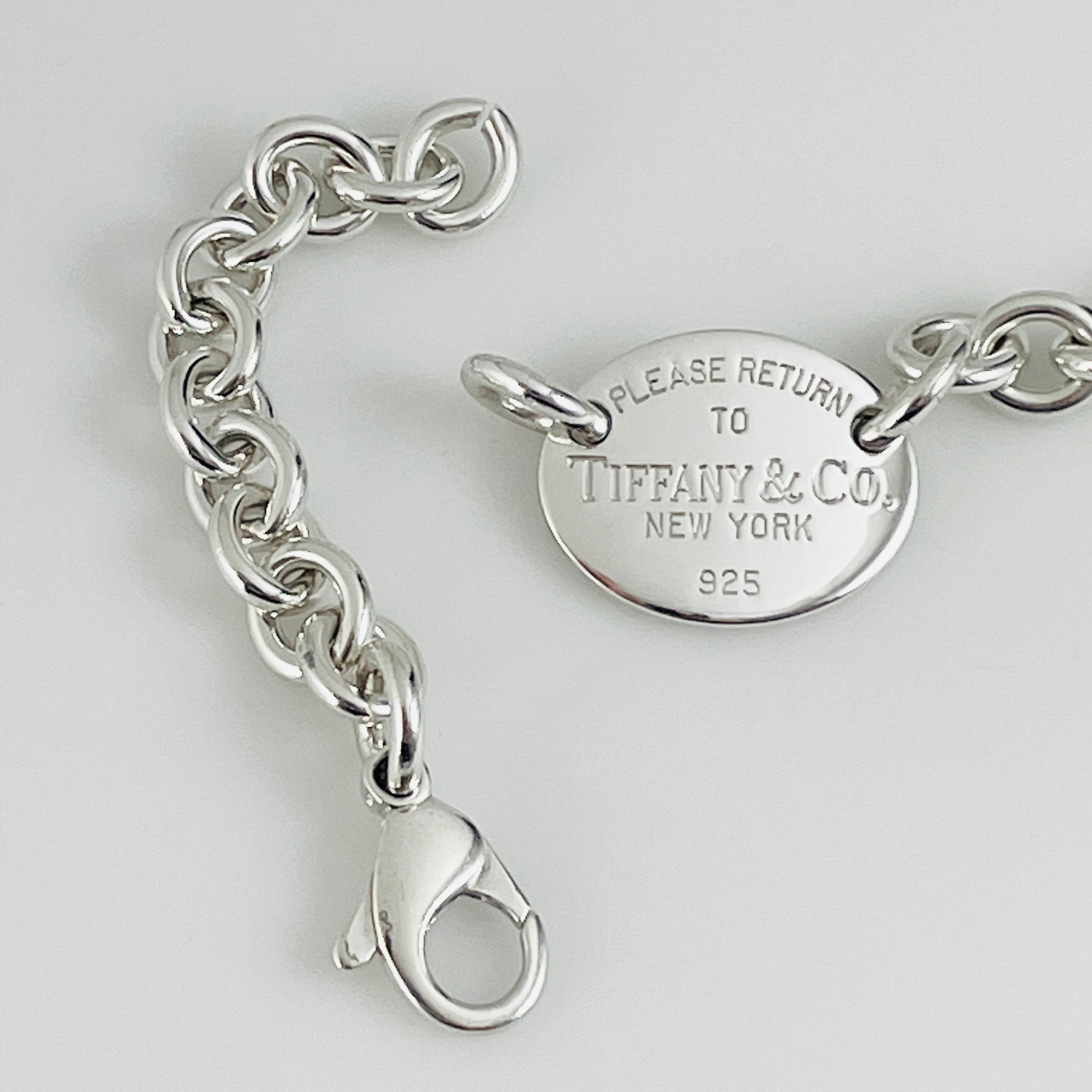 Tiffany Extra Chain Links and Lobster Clasp Repair Replacement Lengthen Return to Tiffany Oval Tag Choker Necklace