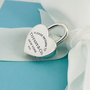 Please Return to Tiffany Heart Charm Padlock Lock or Pendant in Sterling Silver
