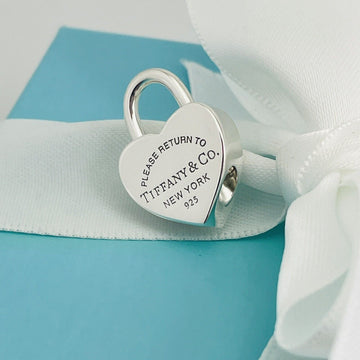 Please Return to Tiffany Heart Charm Padlock Lock or Pendant in Sterling Silver - 0