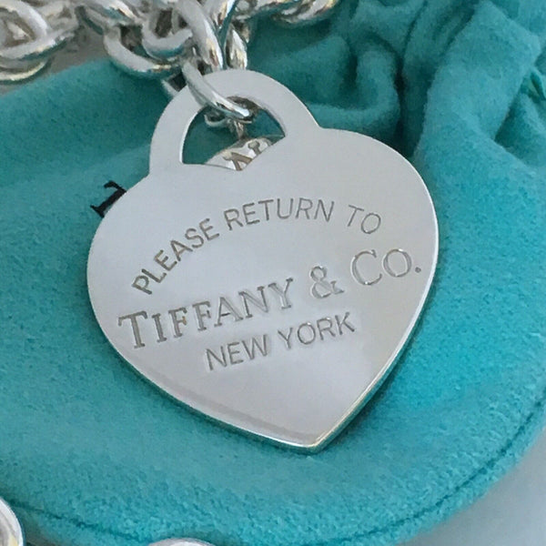 RARE 18" Please Return to Tiffany Jumbo Large Heart Tag Toggle Necklace - 4
