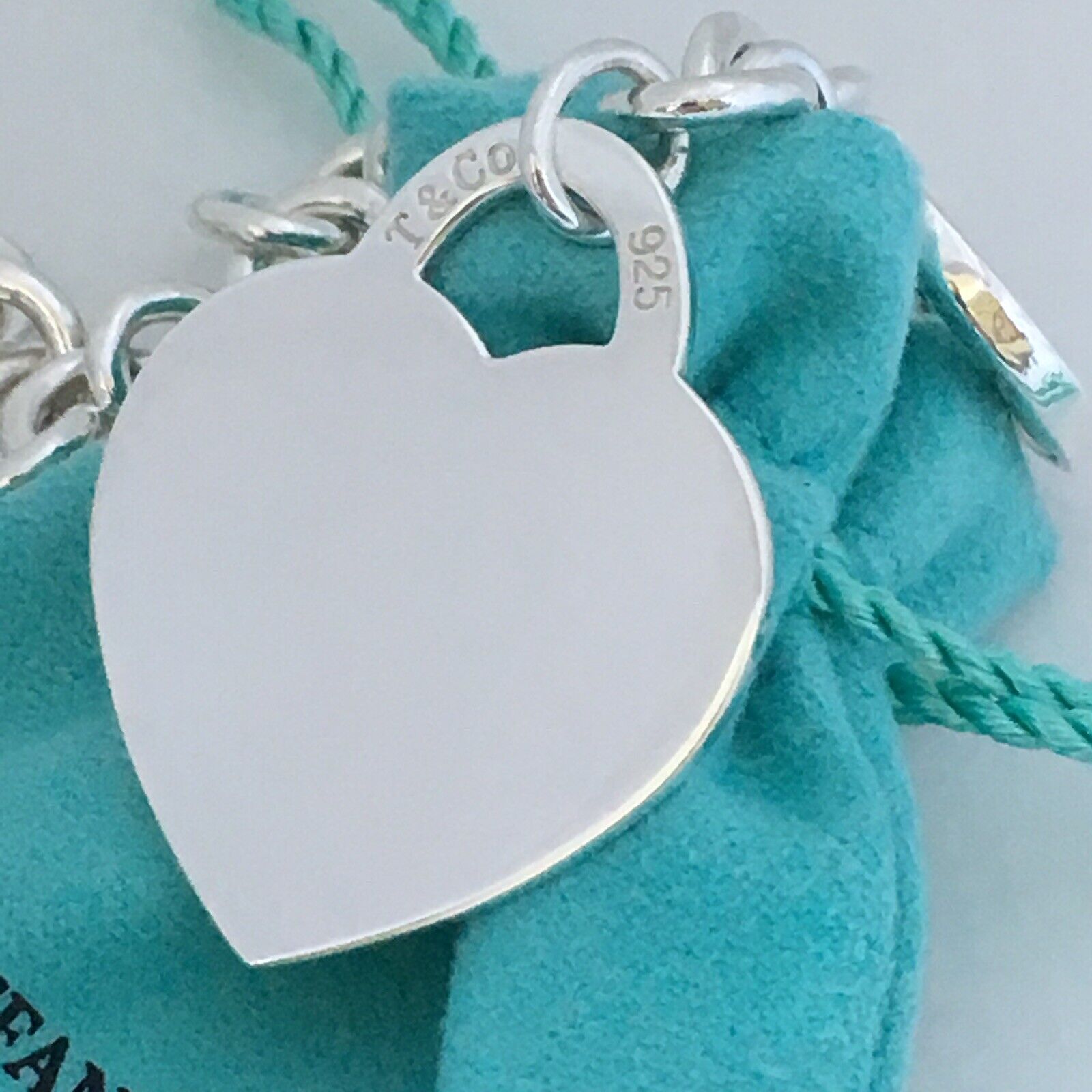 RARE 18" Please Return to Tiffany Jumbo Large Heart Tag Toggle Necklace