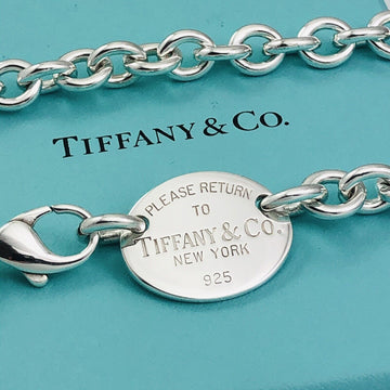 15.5" Return To Tiffany Oval Tag Choker Pendant Necklace in Sterling Silver