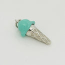 RARE Tiffany Ice Cream Cone Charm in Blue Enamel and Sterling Silver-5