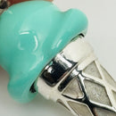 RARE Tiffany Ice Cream Cone Charm in Blue Enamel and Sterling Silver-6