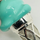 RARE Tiffany Ice Cream Cone Charm in Blue Enamel and Sterling Silver-7