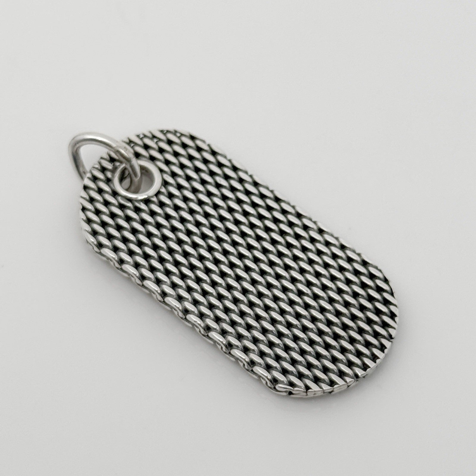 Tiffany & Co Somerset Mesh Dog ID Tag Pendant in Sterling Silver Mens Unisex
