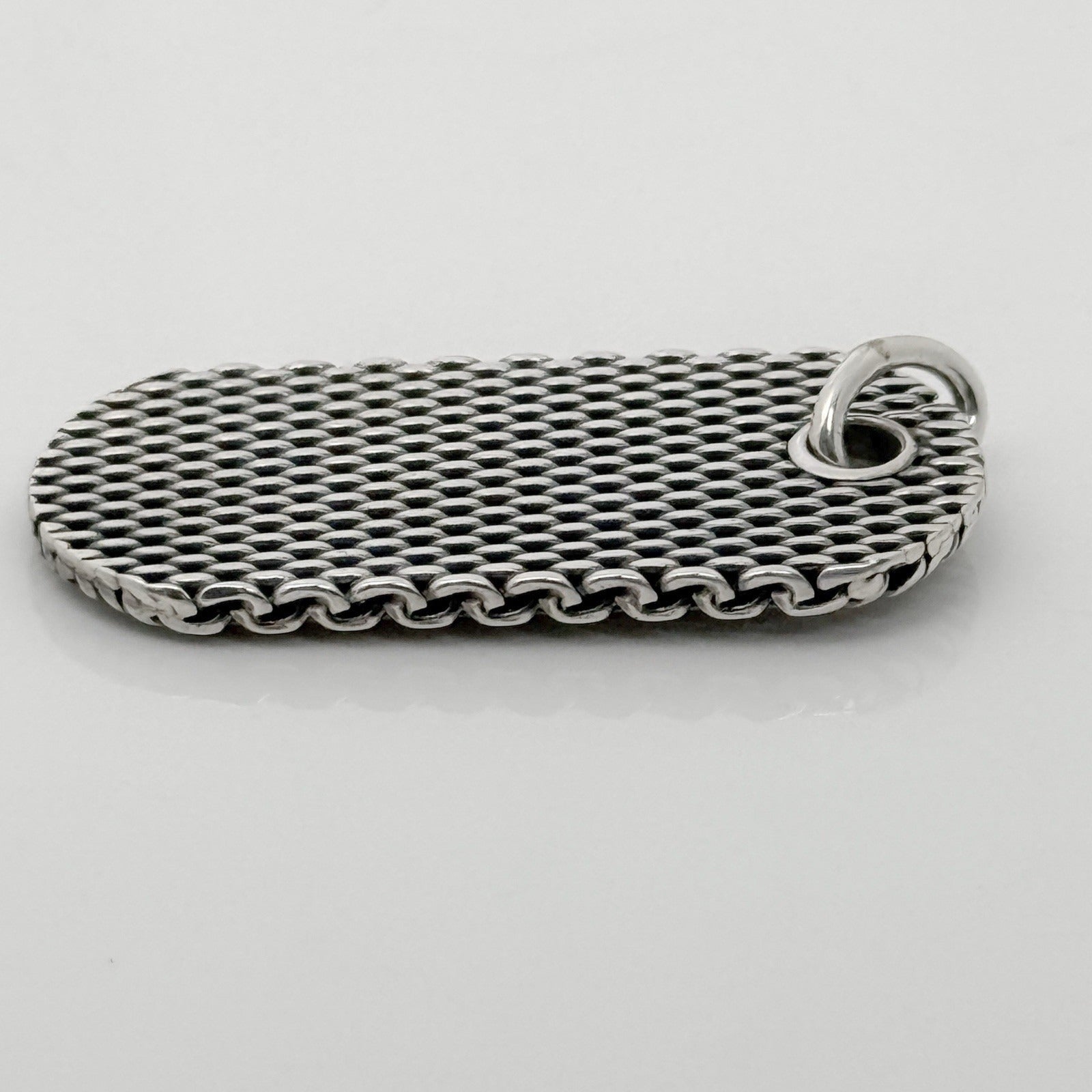 Tiffany & Co Somerset Mesh Dog ID Tag Pendant in Sterling Silver Mens Unisex