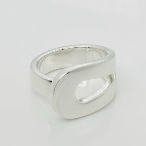 Size 6.5 Tiffany Out of Retirement Loop Ring in Sterling Silver Chunky Statement