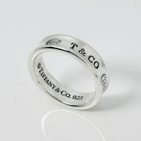 Size 11 Tiffany & Co 1837 Ring Concave in 925 Sterling Silver Mens Unisex