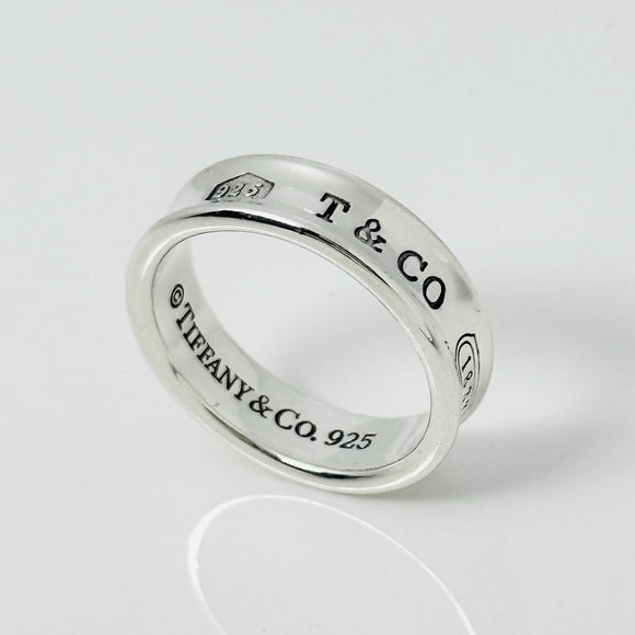 Size 11 Tiffany & Co 1837 Ring Concave in 925 Sterling Silver Mens Unisex