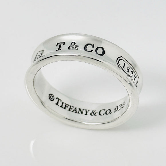 Size 11 Tiffany & Co 1837 Ring Concave in 925 Sterling Silver Mens Unisex