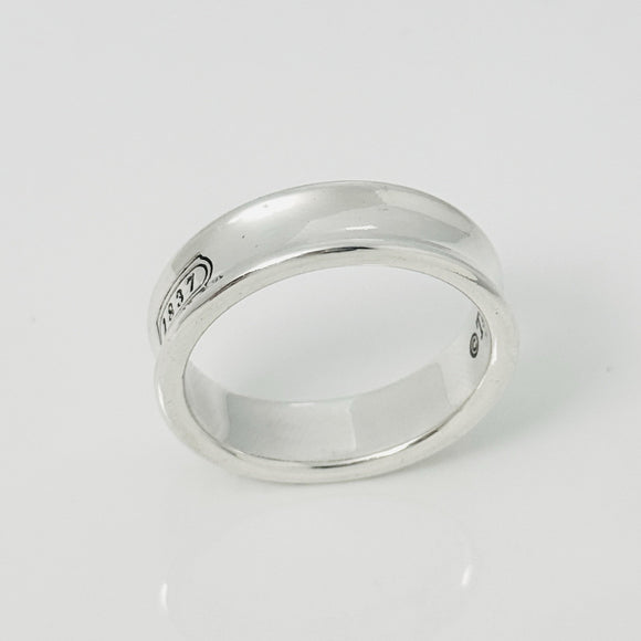 Size 11 Tiffany & Co 1837 Ring Concave in 925 Sterling Silver Mens Unisex