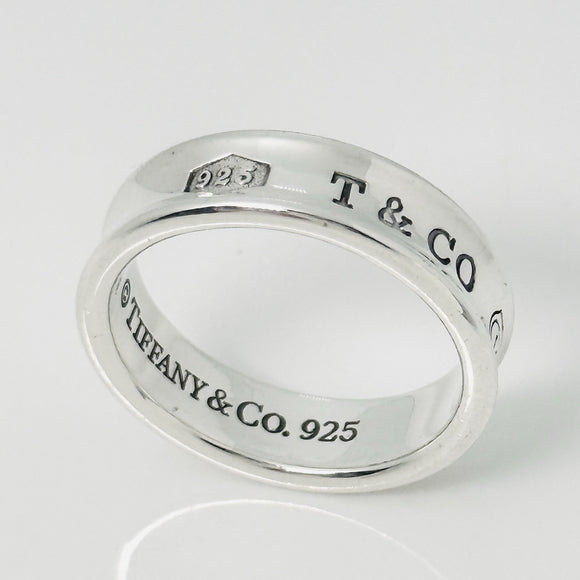Size 11 Tiffany & Co 1837 Ring Concave in 925 Sterling Silver Mens Unisex