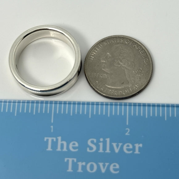 Size 11 Tiffany & Co 1837 Ring Concave in 925 Sterling Silver Mens Unisex