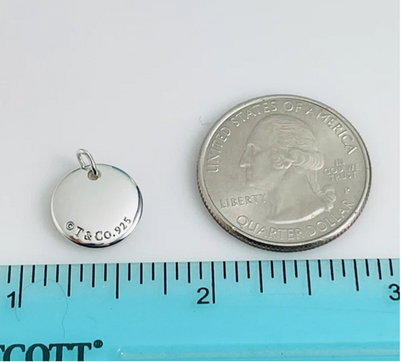 Tiffany Letter N Notes Alphabet Disc Pendant in Sterling Silver