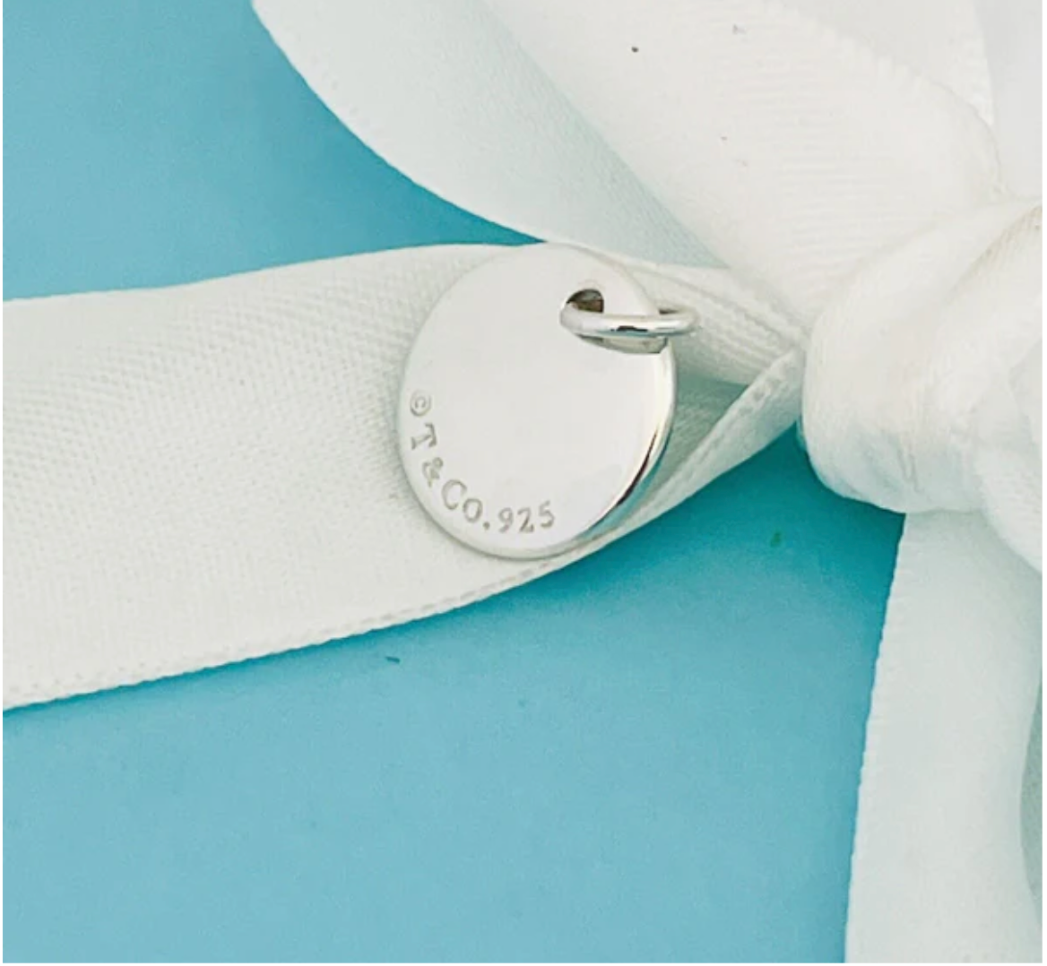 Tiffany Letter N Notes Alphabet Disc Pendant