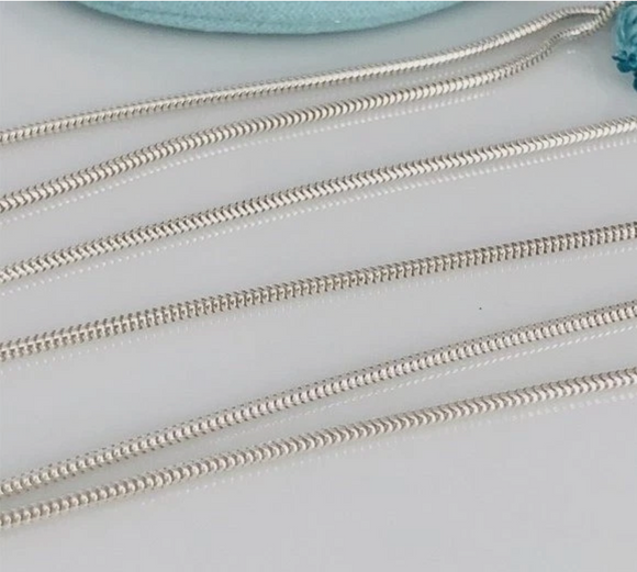 34" Tiffany & Co Sterling Silver Men's Unisex Snake Chain Necklace