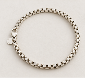 7.5" Tiffany and Co Silver Venetian Box Link Bracelet Mens Unisex