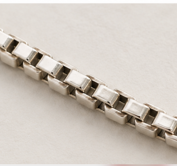 7.75" Tiffany Venetian Link Bracelet in Sterling Silver Mens Unisex
