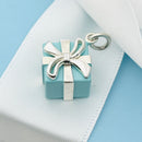 Tiffany Blue Gift Box Charm or Pendant in Blue Enamel and Sterling Silver-3