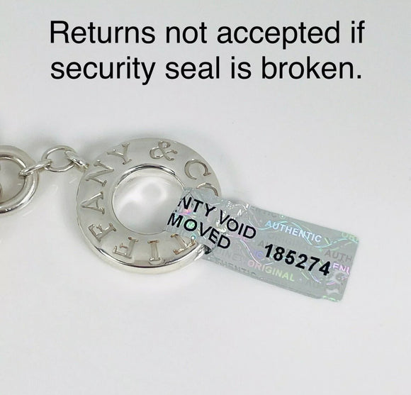 8.5" Tiffany & Co Blank Heart Tag Toggle Charm Bracelet GENUINE in Silver