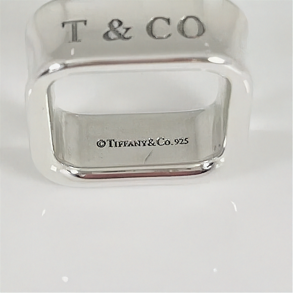 Size 4.5 Tiffany 1837 Square Ring in Sterling Silver Unisex Mens