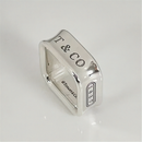 Size 4.5 Tiffany 1837 Square Ring in Sterling Silver Unisex Mens-2