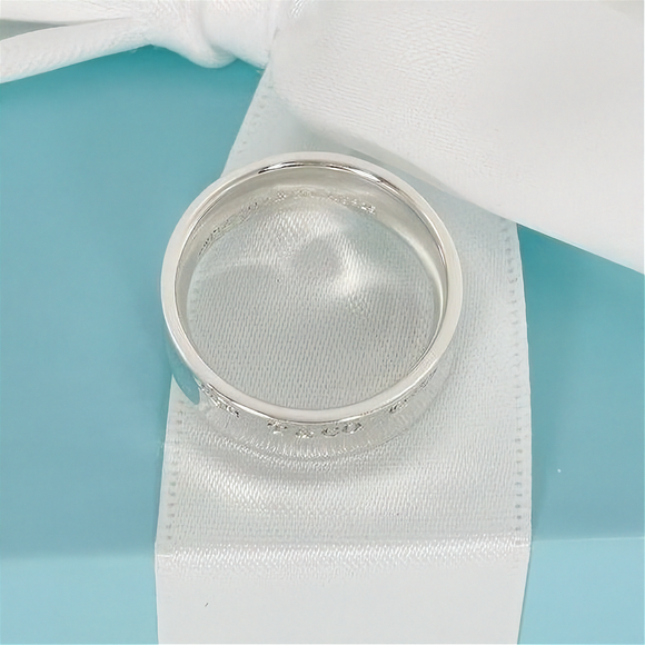 Size 6.5 Tiffany & Co 1837 Ring Concave Wide Band in Sterling Silver