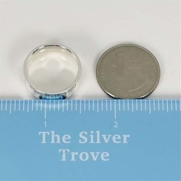 Size 6.5 Tiffany & Co 1837 Ring Concave Wide Band in Sterling Silver