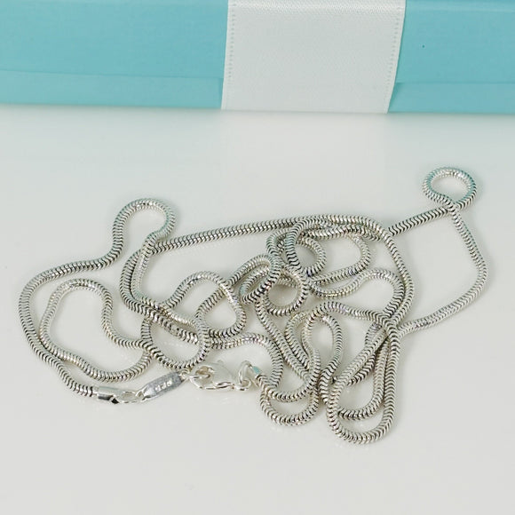 32" Tiffany & Co Sterling Silver Men's Unisex Snake Chain Necklace
