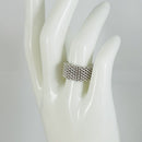 Size 6 Tiffany & Co Somerset Mesh Weave Flexible Ring in Sterling Silver-4
