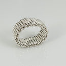 Size 6 Tiffany & Co Somerset Mesh Weave Flexible Ring in Sterling Silver-7
