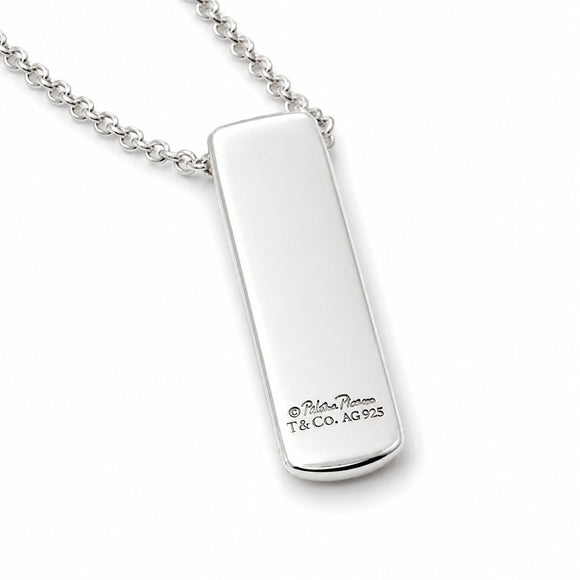 22" Tiffany Groove Pendant Necklace Chain / Paloma Picasso in Silver Mens Unisex