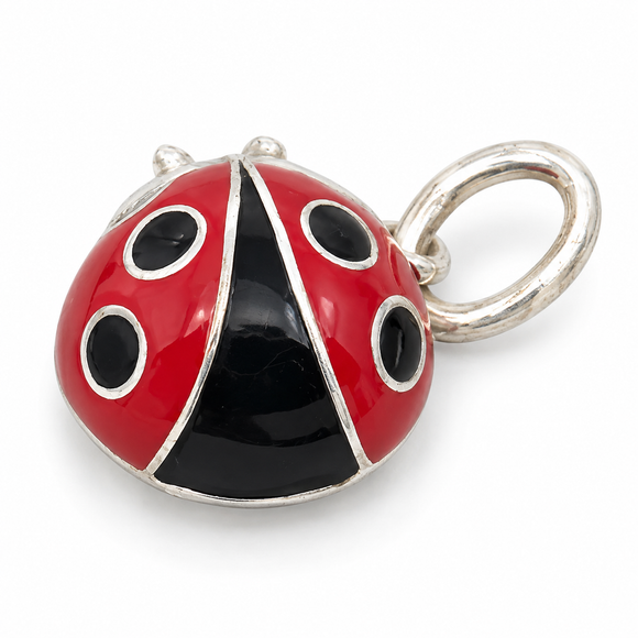 RARE Tiffany & Co Ladybug Charm or Pendant in Red Enamel and Sterling Silver
