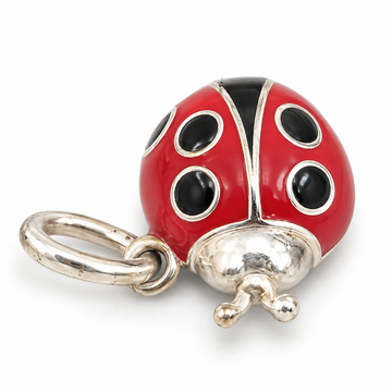 RARE Tiffany & Co Ladybug Charm or Pendant in Red Enamel and Sterling Silver - 0