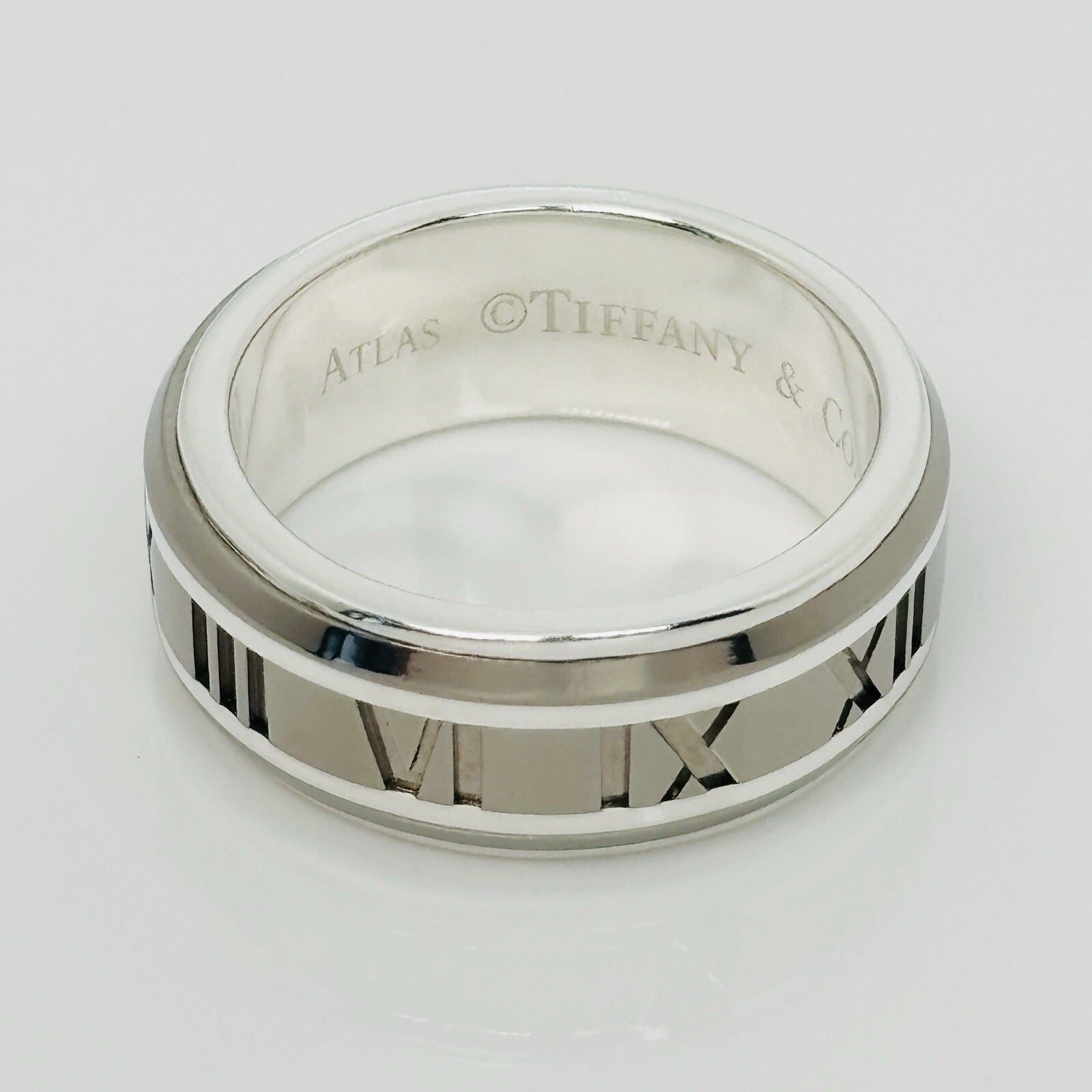 Size 9 RARE Tiffany Atlas Ring in Silver and Titanium Mens Unisex - 0