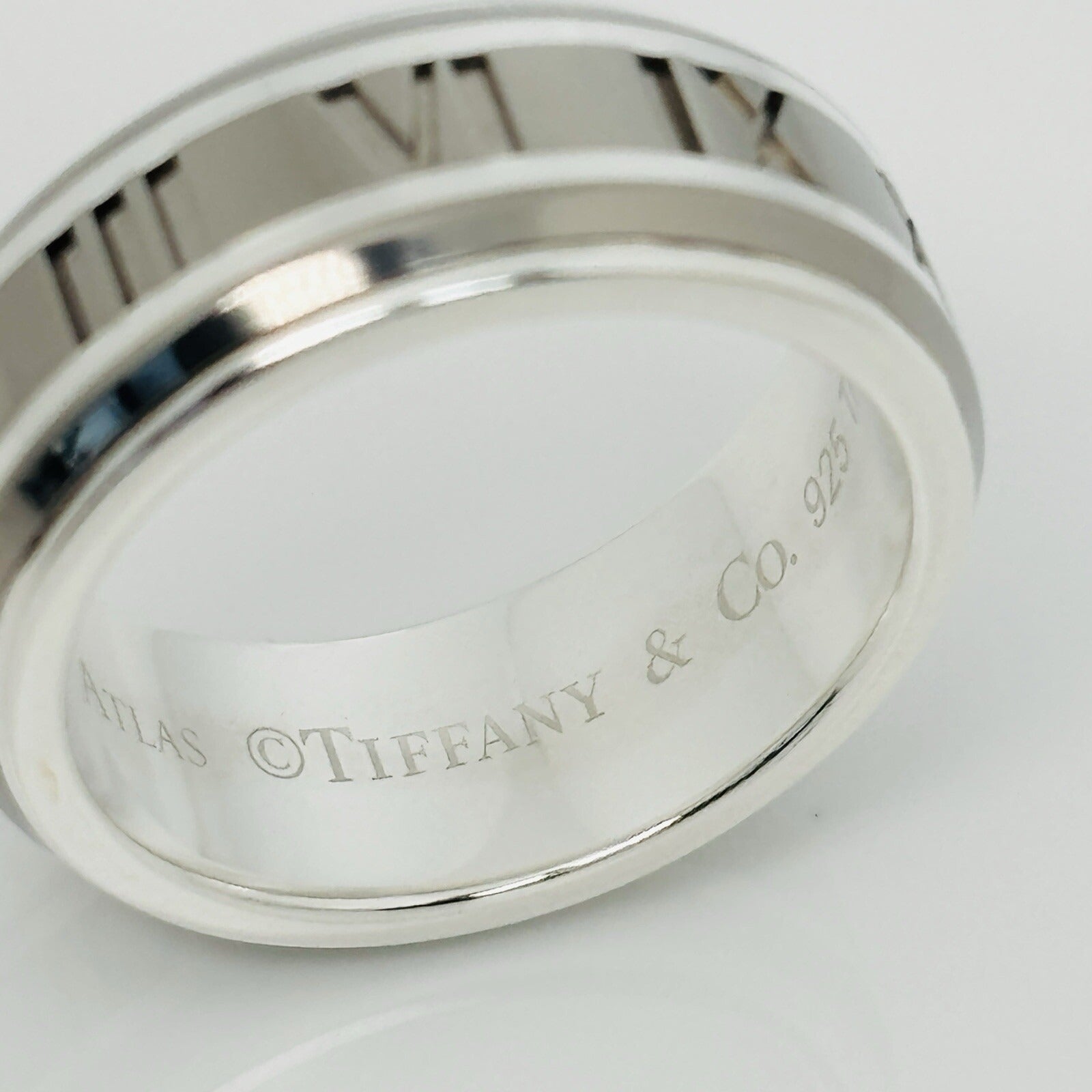 Size 9 RARE Tiffany Atlas Ring in Silver and Titanium Mens Unisex