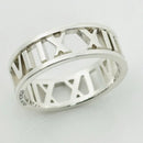 Tiffany & Co. Atlas Ring Size 12.5 Stencil Cutout Open Roman Numeral Band Mens Unisex-1