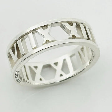 Tiffany & Co. Atlas Ring Size 12.5 Stencil Cutout Open Roman Numeral Band Mens Unisex