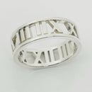 Tiffany & Co. Atlas Ring Size 12.5 Stencil Cutout Open Roman Numeral Band Mens Unisex-5