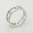 Tiffany & Co. Atlas Ring Size 12.5 Stencil Cutout Open Roman Numeral Band Mens Unisex-4