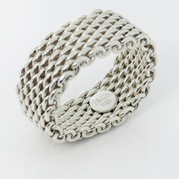 Tiffany & Co. Somerset Mesh Weave Ring Size 6.5 in 925 Sterling Silver