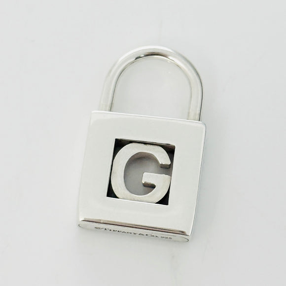Tiffany & Co. Letter G Alphabet Initial Padlock Charm Pendant in Sterling Silver