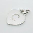 Tiffany Silver Letter C Alphabet Initial Heart Notes Engraved Charm Pendant-2