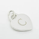 Tiffany Silver Letter C Alphabet Initial Heart Notes Engraved Charm Pendant-3
